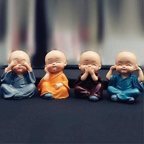 FRAGA Adorable Monk Figurines 4 Pcs Buddha Monk Statue ...