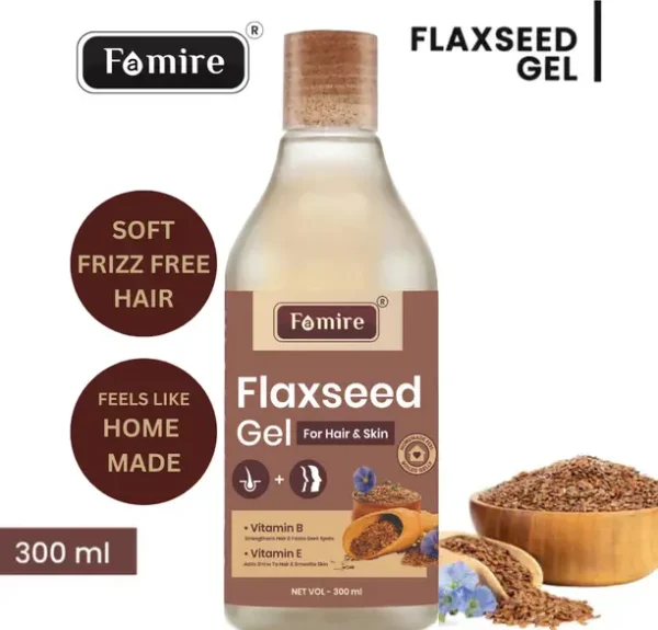 Famire Flaxseed Gel for Hair & Skin Smoothening  (300 ml)