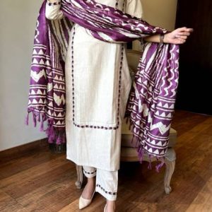 TRAHIMAM Embroidered Kurta, Trouser/Pant & Dupatta Set
