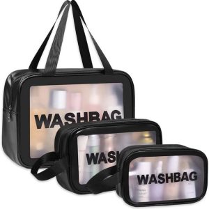 MYSASHOP Travel Wash Bag Pouch | 3 Size Washbag Set for...