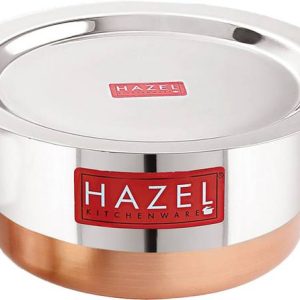 HAZEL Steel Copper Bottom Tope with Lid For Cooking Ute...