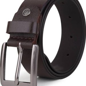 AZIBO Men Casual Brown Genuine Leather Belt