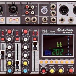 Adiohub 4 Channel DJ Bluetooth Audio Mini Mixer with Ef...