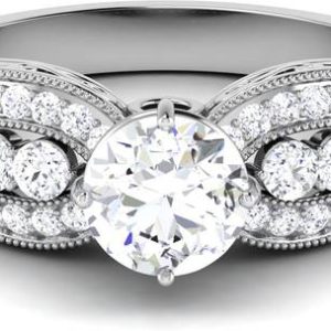 avsar R3790 14kt Cubic Zirconia White Gold ring