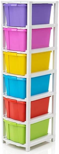 J K INTERNATIONAL 6 Compartments Plastic Modular Drawer...
