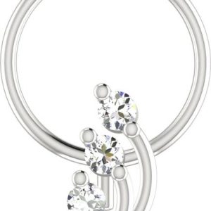 avsar Sonal 14kt Cubic Zirconia White Gold Nose Wire