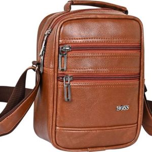 Pramadda Pure Luxury Tan Men Sling Bag - Regular Size Tourister Medium Chest...