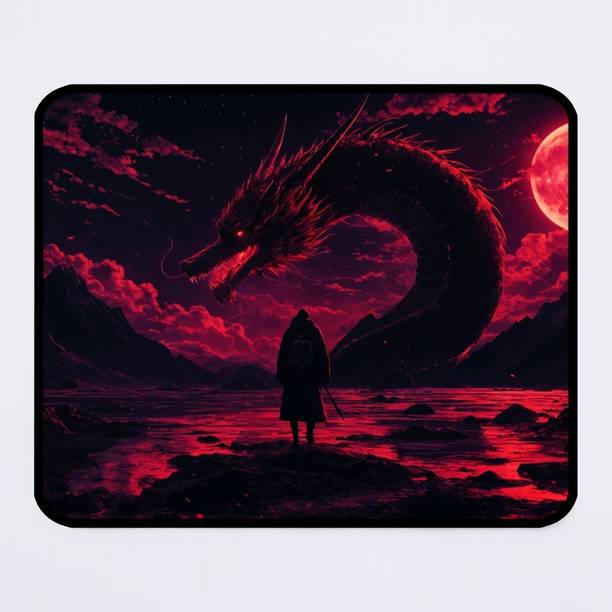 KAIZER Mousepad Dragon Red Themed HD Print For Laptop/P...