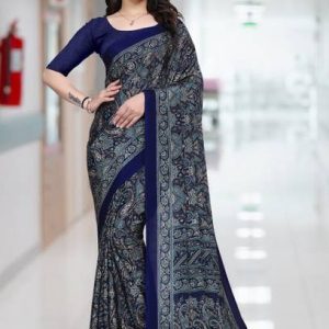 K 5 FASHION Printed Daily Wear Crepe Saree