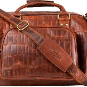 ARIBA INTERNATIONAL 22 L Hand Duffel Bag - Genuine Leather Travel Tourister...
