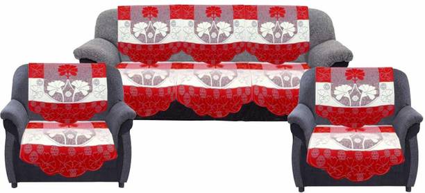 pk craft Polycotton Embroidered 3+1+1 Seater Sofa Cover