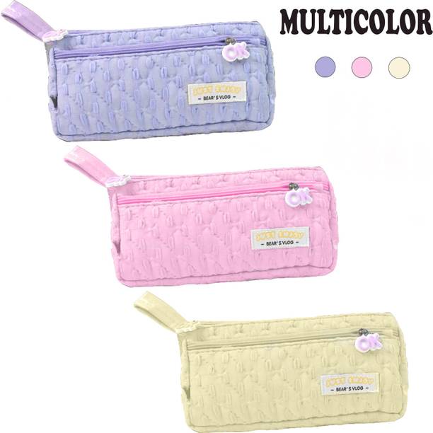 mapperz 2 Layer Soft Pencil Pouch School Stationery Lar...