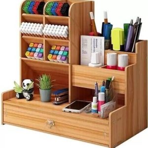 Tanunni 13 Compartments MDF Board Pen Stand,Phone Stand...