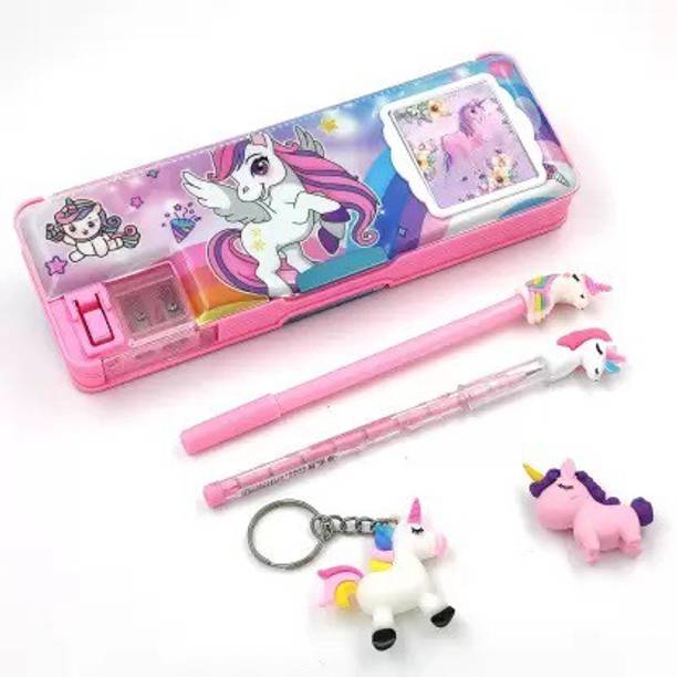 poksi Unicorn Pencil Box with Accessories Geometry Box