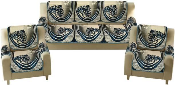Nendle Cotton Floral 3+1+1 Seater Sofa Cover