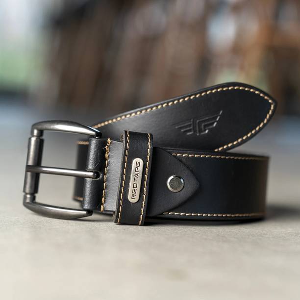 RED TAPE Men Casual, Formal Black Genuine Leather Belt