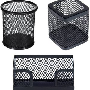 PANKU 3 Compartments Iron Pen Stand
