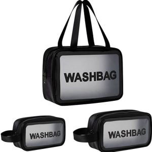 Queue Wash Bag Clear Toiletry Bag, Makeup Bag Waterproo...