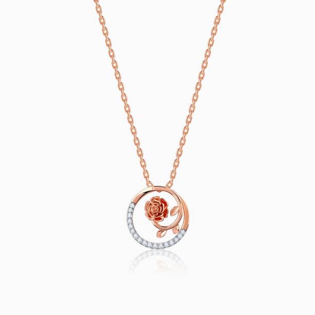 GIVA 18K Rose Gold Blissful Shine Diamond Pendant 18kt ...