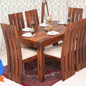 Custom Decor Solid Wood Foaster Dining Table Set Natura...