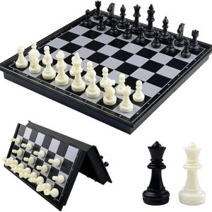 HKC HOUSE Magnetic Toys Travel Chess Set with Folding B...