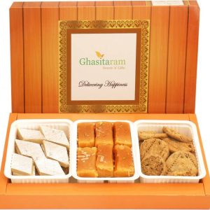 Ghasitaram Gifts Box of Kaju Katli, Mysore Pak and Meth...