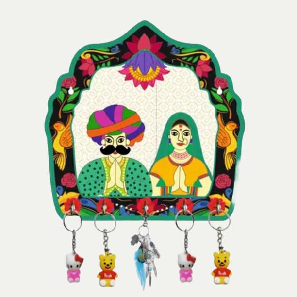 phical art Rajsthani Wooden Key Holder For Home Decor w...