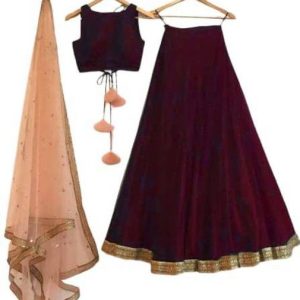 Rise On Fab Self Design Semi Stitched Lehenga Choli