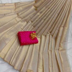 Loveitta Solid/Plain Ilkal Tissue Saree