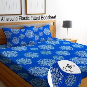 Bedress 300 TC Cotton King Striped Fitted (Elastic) Bed...