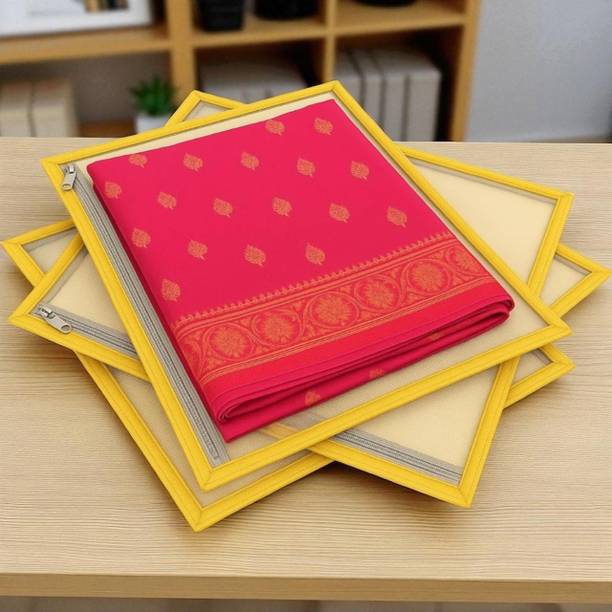 Rudrascape 10PCS Non-Woven Single Saree Cover Golden Co...