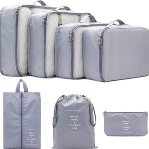Luxula 7 PCS Luggage Packing Laundry Cubes Travel Toiletry Clo...