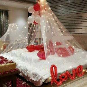 Balloon&You Solid Net Curtain Kit For Love, Bed Room, W...