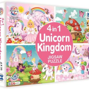 Ratnas 4 In 1 Unicorn Kingdom Jigsaw puzzle for kids