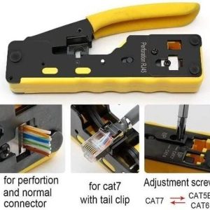 bectro RJ45 Crimp Tool Pass Through Crimper RJ45 Connec...