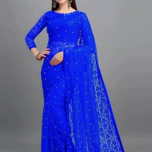 LOROFY Self Design Bollywood Net Saree