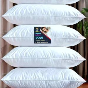 GOGA LUXURY Cotton Solid Sleeping Pillow Pack of 5