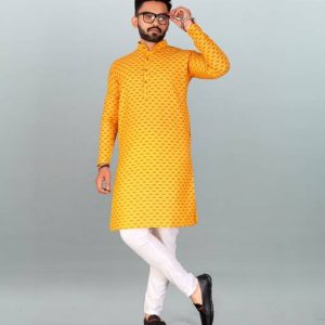 Divastri Men Printed Cotton Blend Straight Kurta