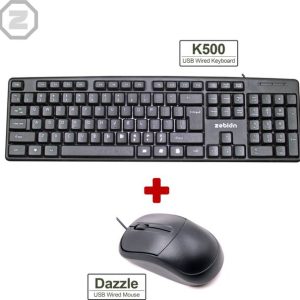 zebion K500 Keyboard +Dazzle Mouse Wired (Combo) Wired ...