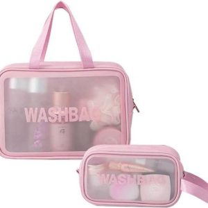 Queue Cosmetic bag 2 pack small and large makeup bag,Tr...