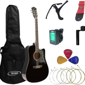 Techno RJ-041-41Inch Acoustic Cutaway Guitar-Bag,Strap,...