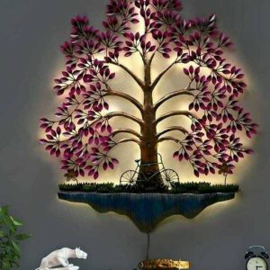 Royal Heritage crafts Metal Wall Hanging Cycle Tree LED...