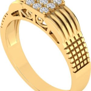 Diamtrendz Jewels Sterling Silver Cubic Zirconia Gold Plated Ring