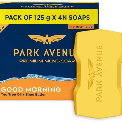 PARK AVENUE Men Set Of 4 Good Morning Premium Soap with Shea Butter & Tea Tree – 125g Each  (4 x 125 g)