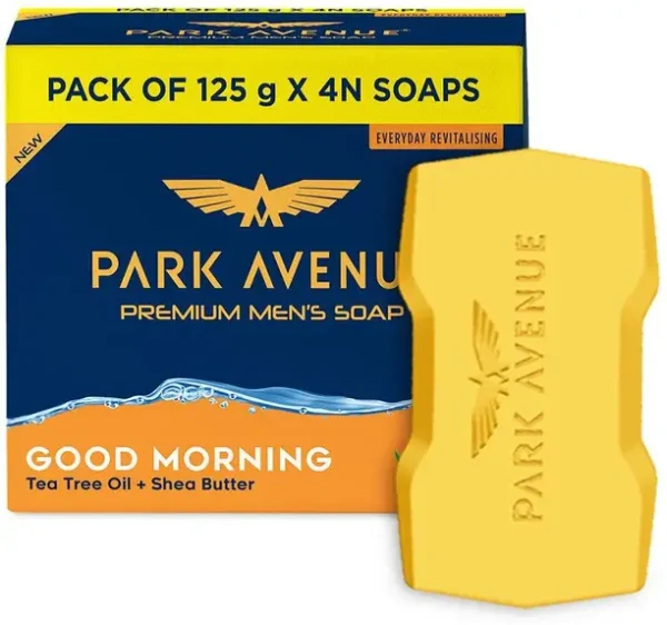 PARK AVENUE Men Set Of 4 Good Morning Premium Soap with Shea Butter & Tea Tree - 125g Each  (4 x 125 g)