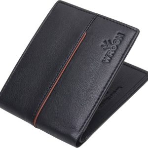 WROGN Men Black Genuine Leather RFID Wallet