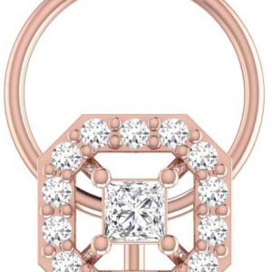 avsar Ayra 18kt Diamond Rose Gold Nose Wire