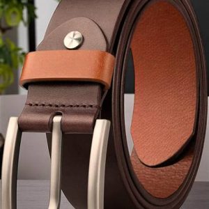 PROVOGUE Men Formal Brown Genuine Leather Belt