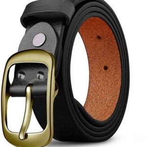 KAEZRI Men Black Genuine Leather Belt