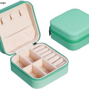 CareVego Leather Small Jewellery Storage Case for Earri...